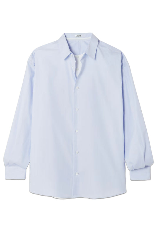 Layered Striped Cotton And Silk-Blend Shirt