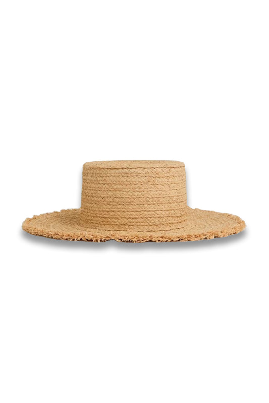 Freya Straw Boater Hat in Natural
