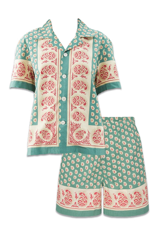 Paisley-print Cotton Shirt and Shorts
