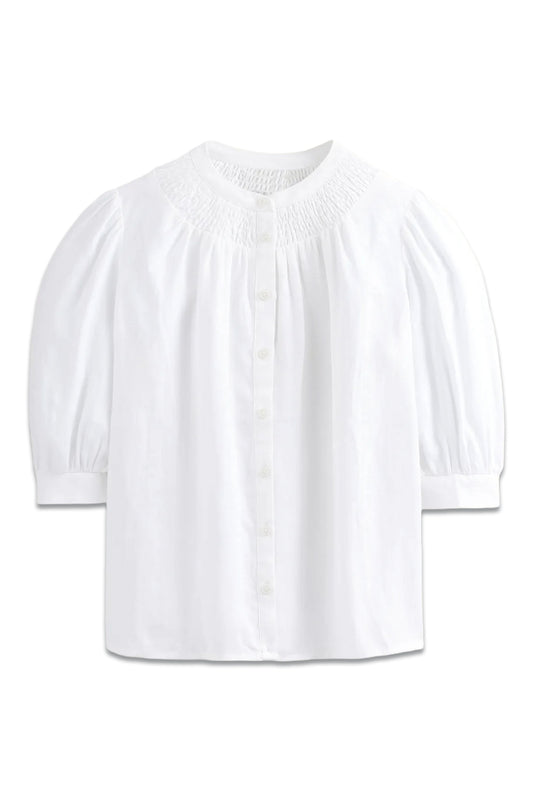 White Ada Linen Top