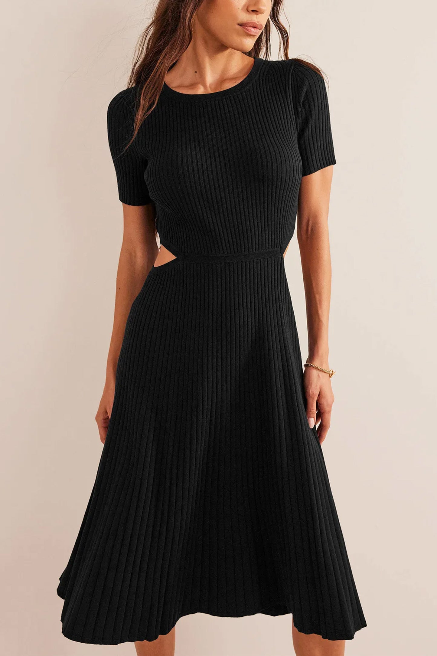 Cut Out Knitted Midi Dress