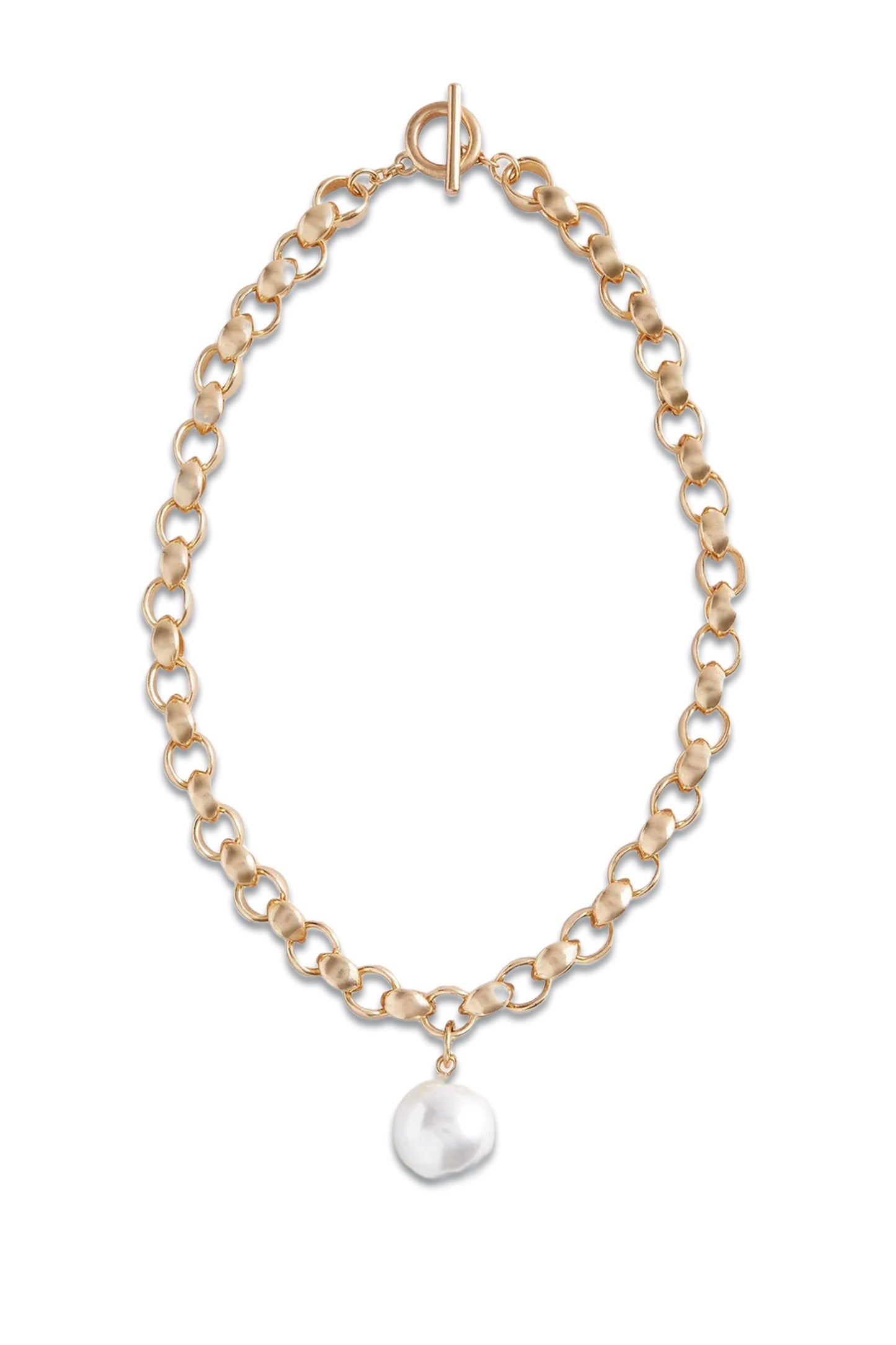 Chunky Chain Pearl Necklace