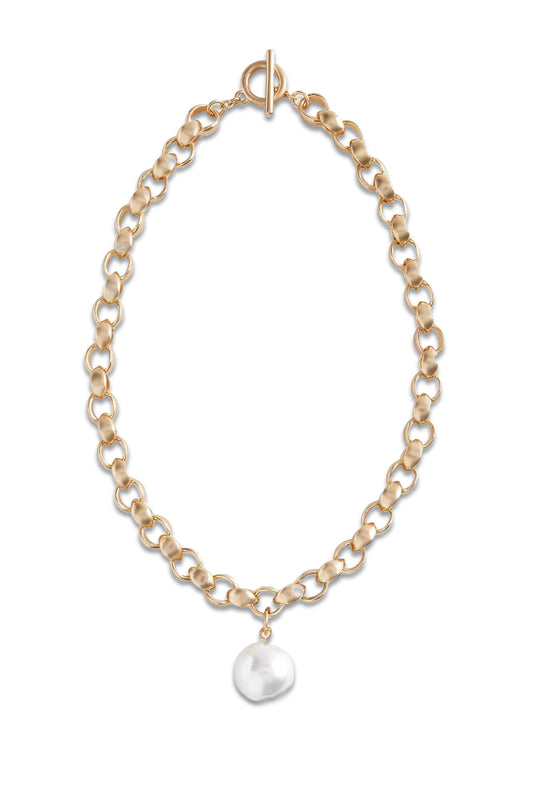 Chunky Chain Pearl Necklace