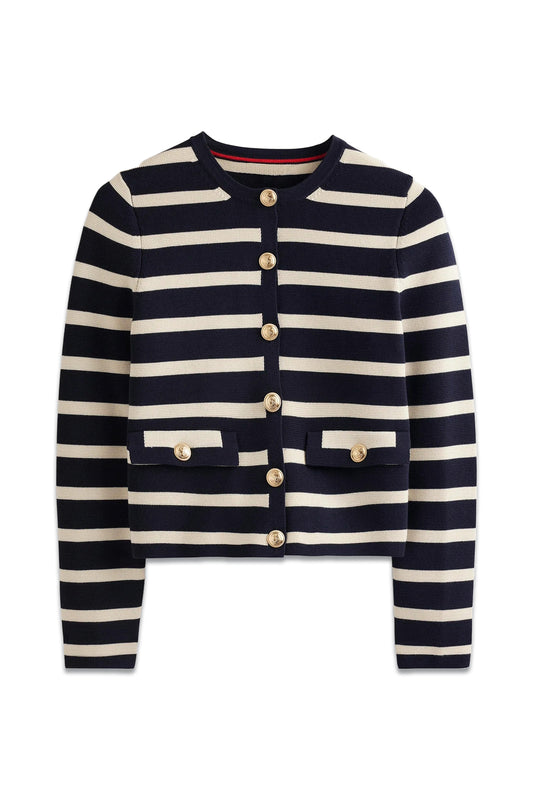 Holly Knitted Jacket Navy And Ivory