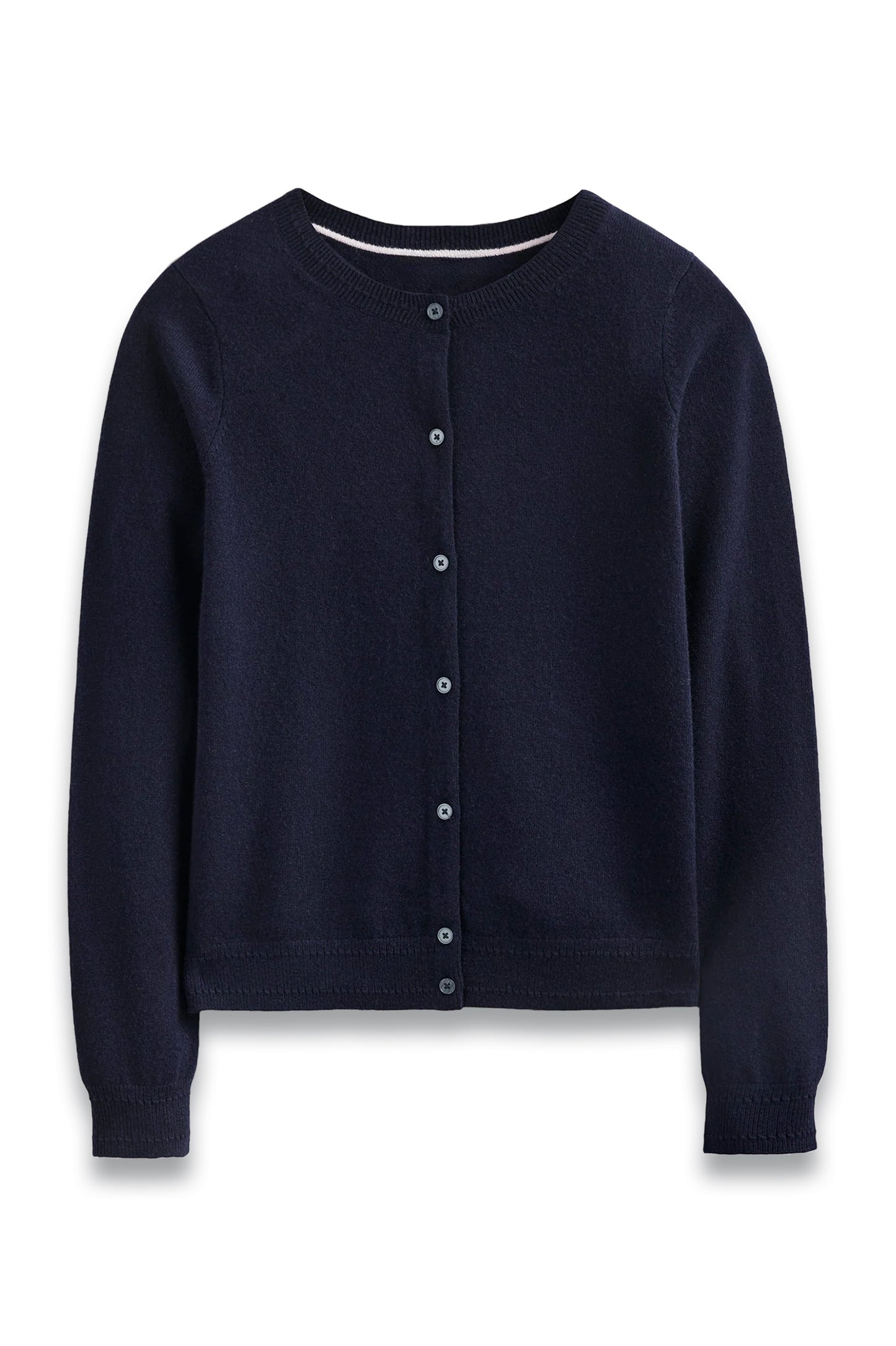 Eva Cashmere Crew Cardigan, Navy