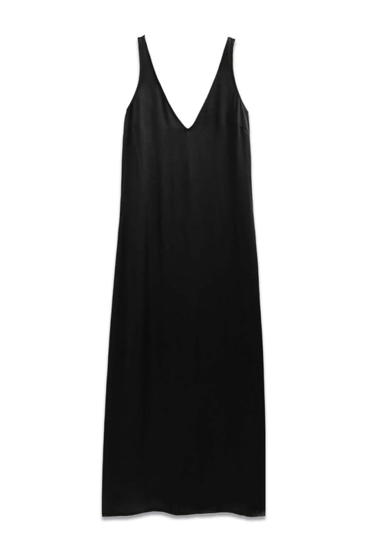 Satin Black Slip Maxi Dress