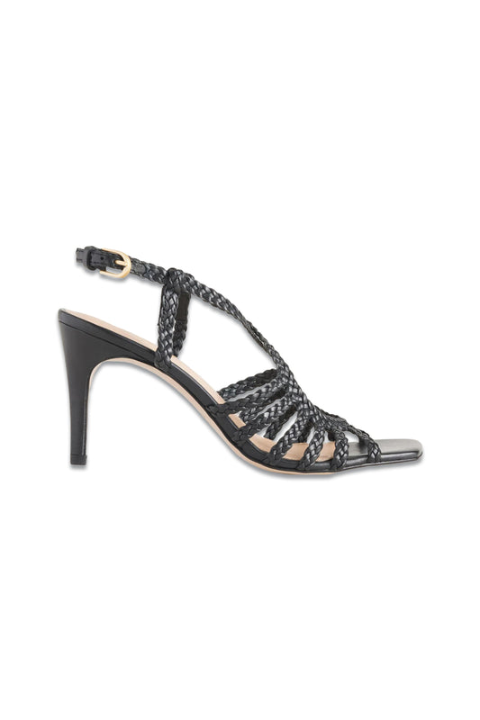 Woven Multistrap Heeled Sandal