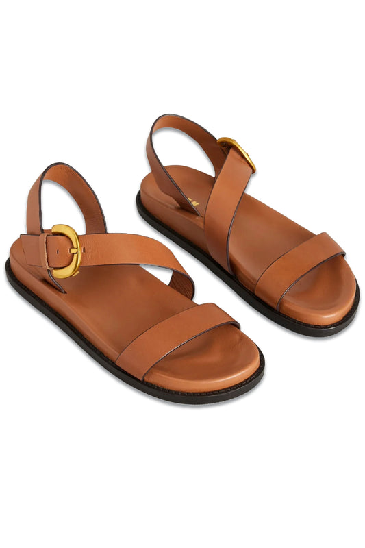 Tan Chunky Buckle Sandal