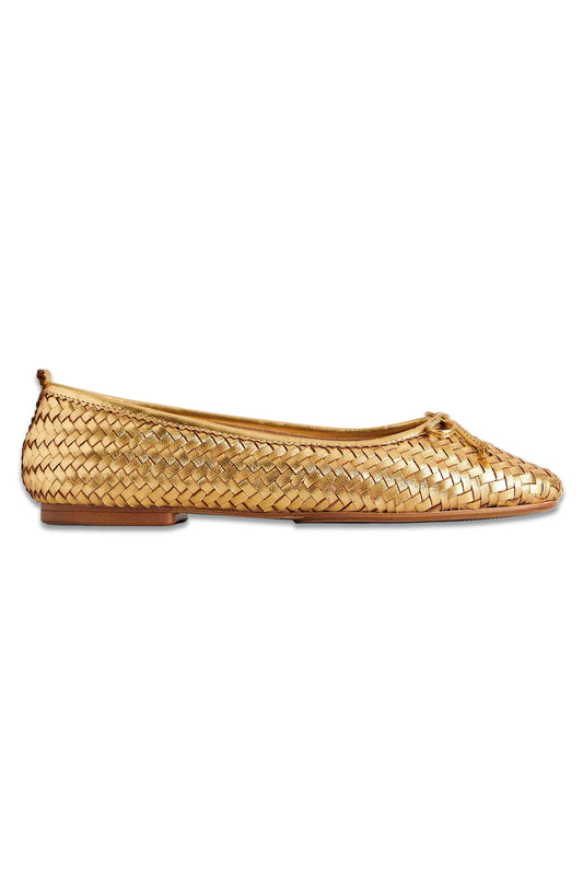 Kitty Flexi Sole Ballet Pumps Woven Gold