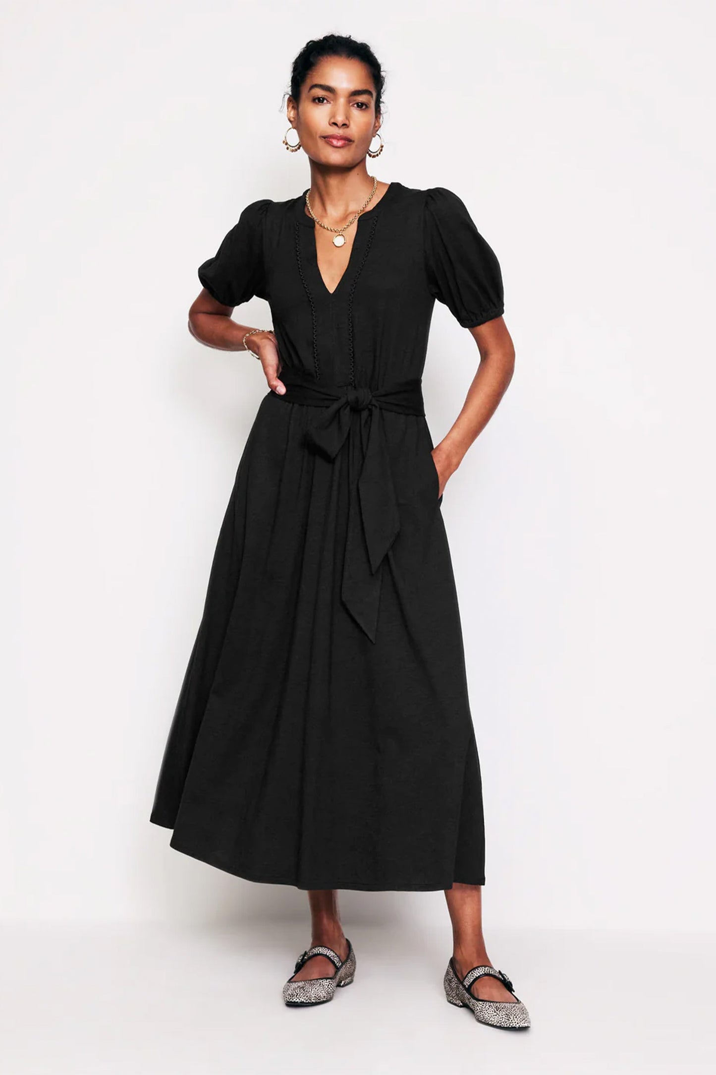 Sofia Trim Jersey Midi Dress