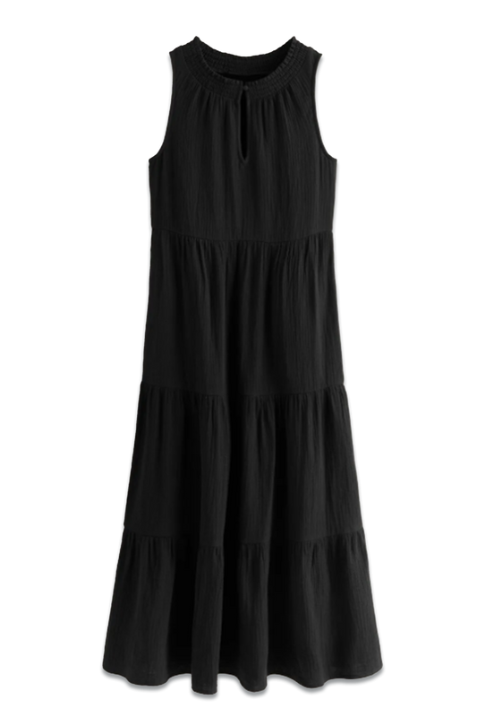 Double Cloth Maxi Tiered Dress