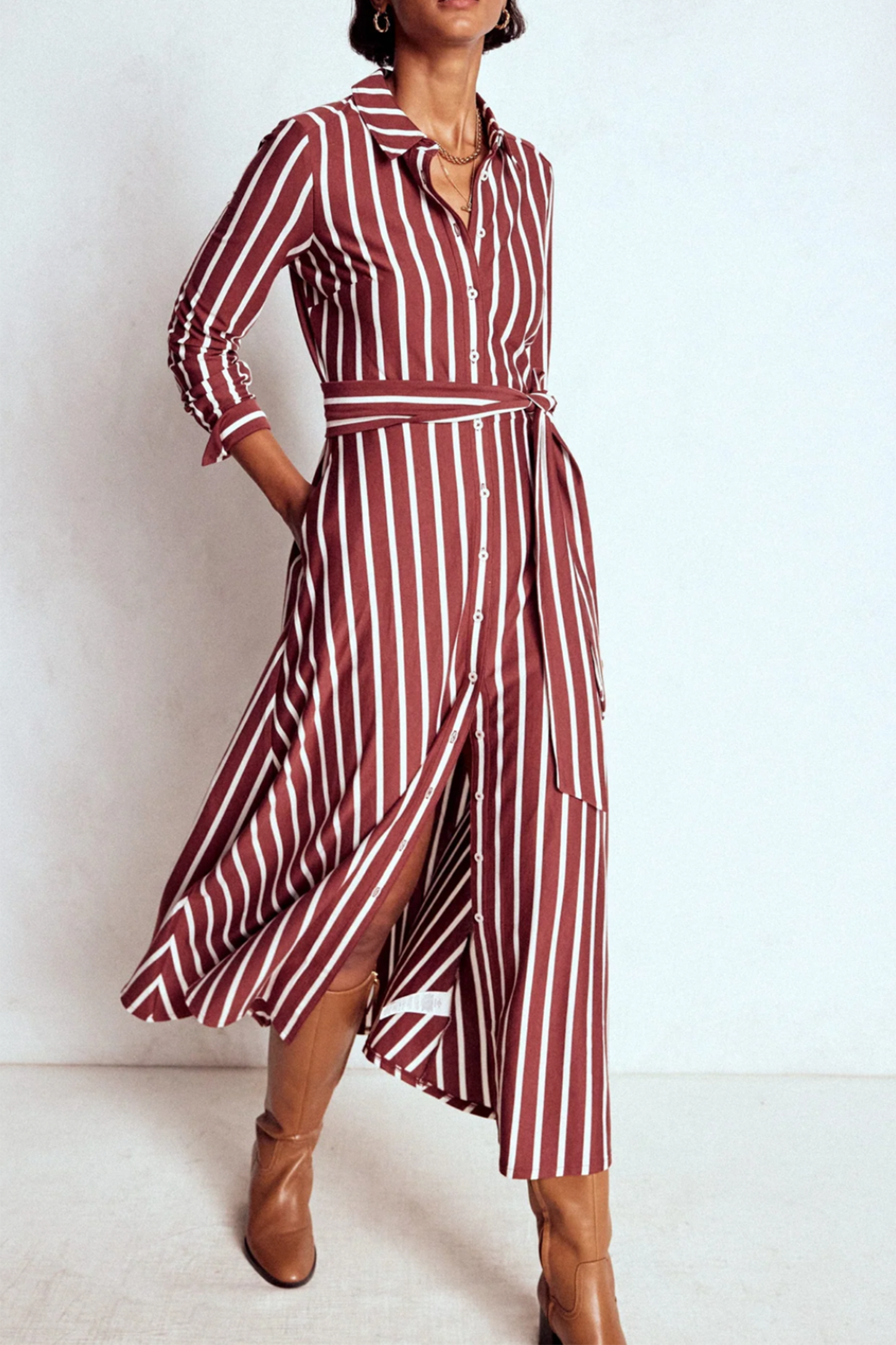 Marcia Jersey Shirt Dress