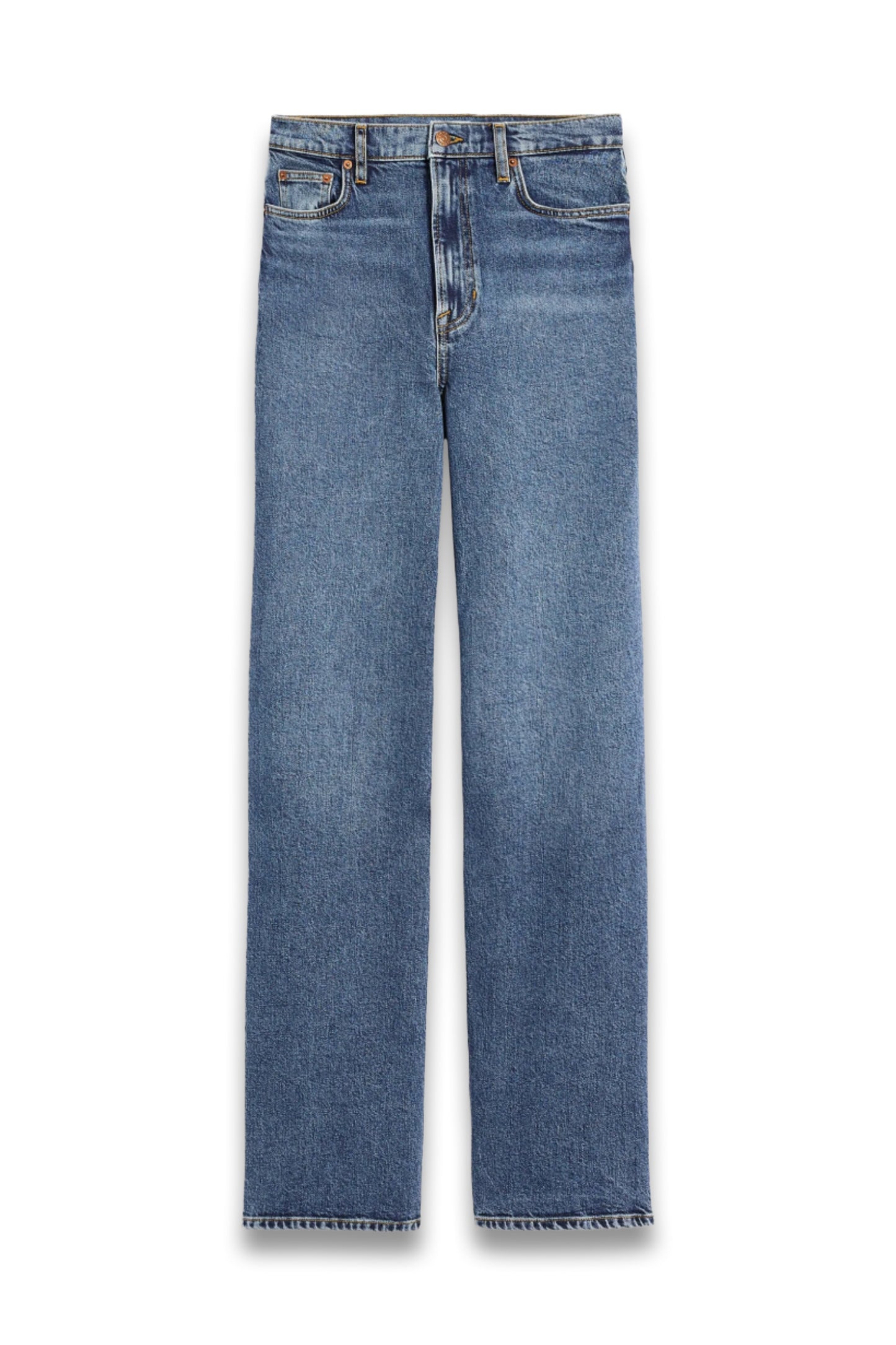 High Rise Column Leg Jeans in Mid Vintage