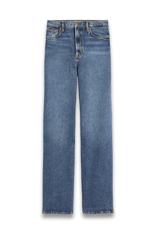 High Rise Column Leg Jeans in Mid Vintage