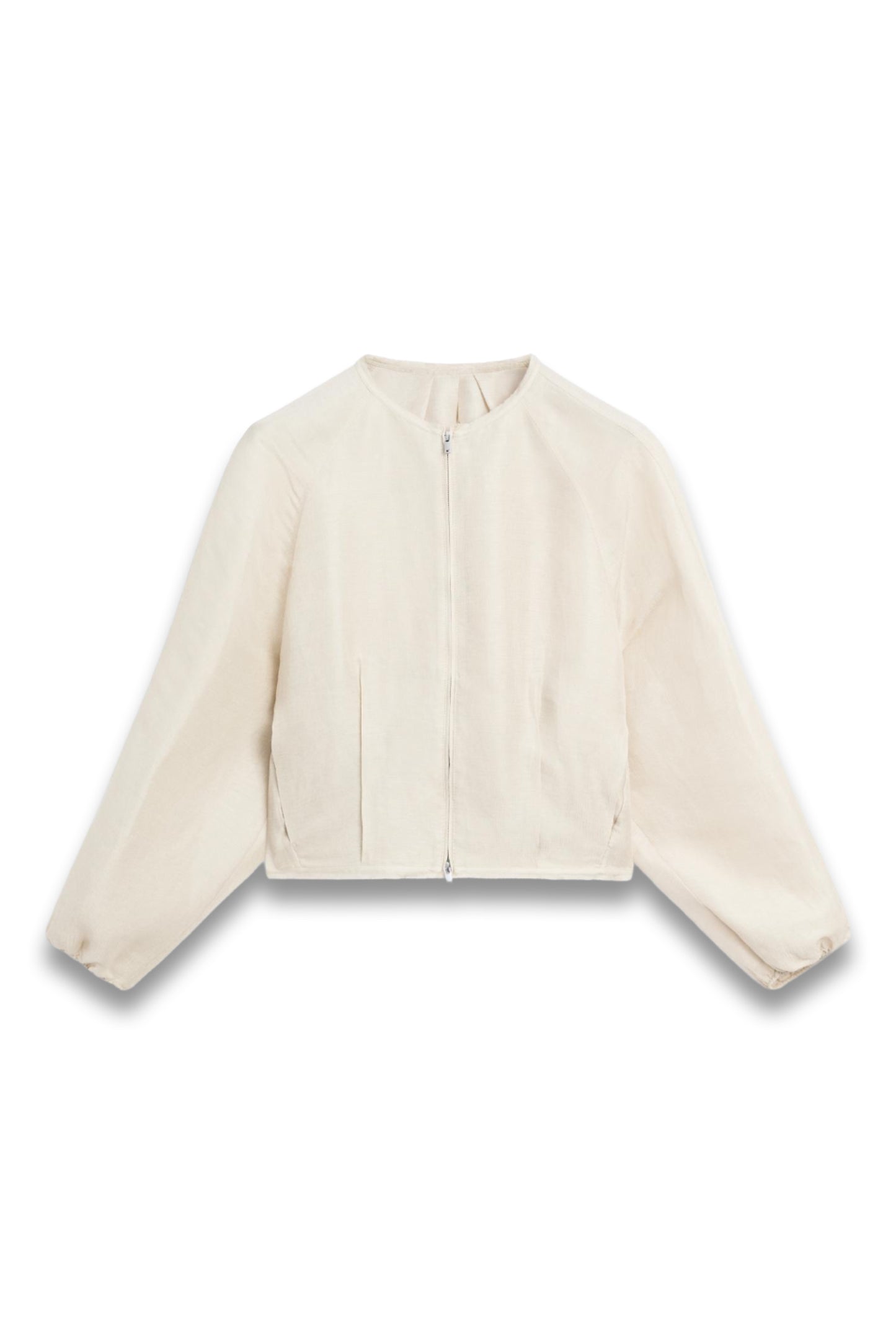 Frayed Linen And Silk Bomber Jacket