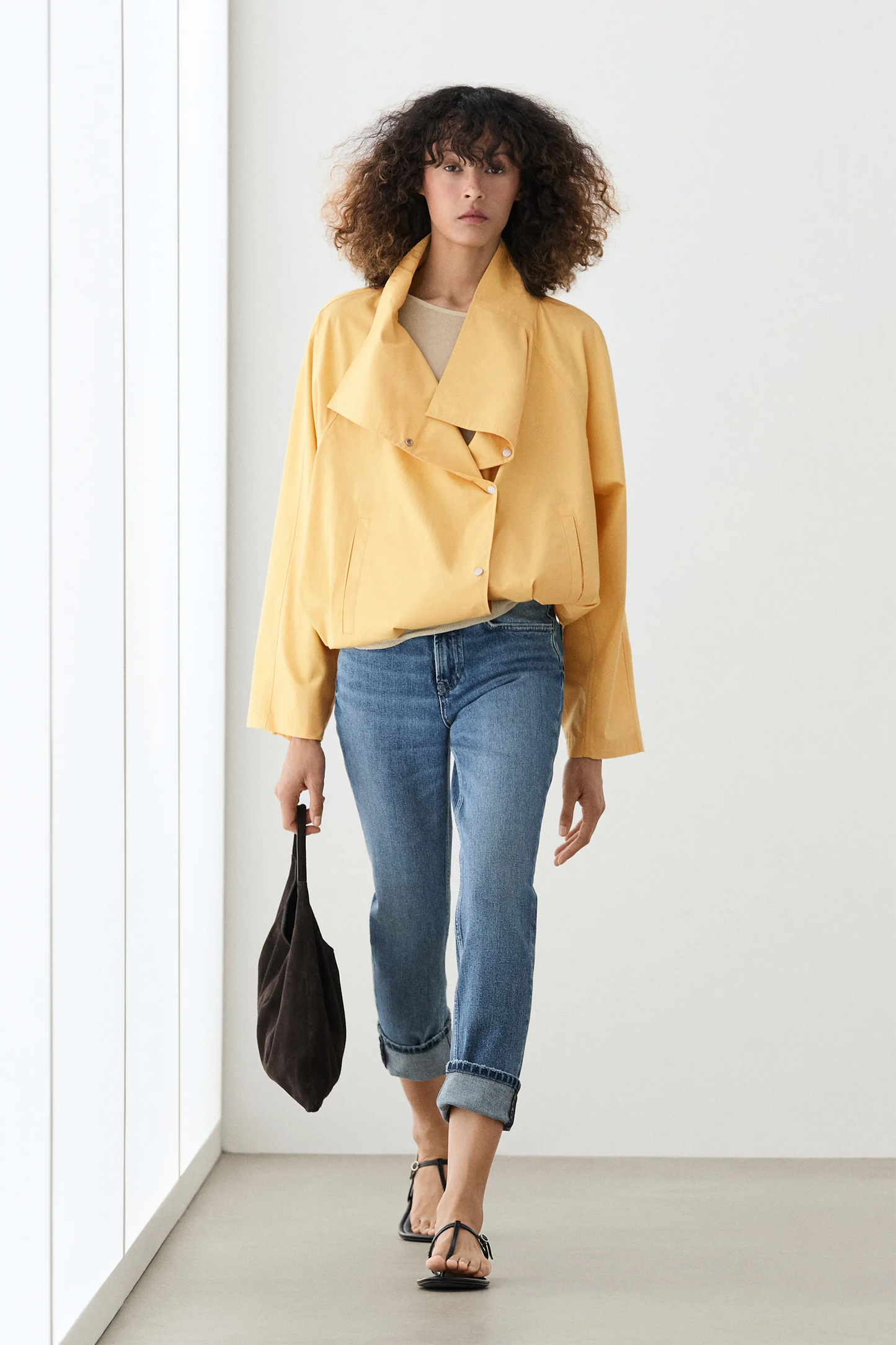 100% Cotton Bomber Jacket with Side Fastening