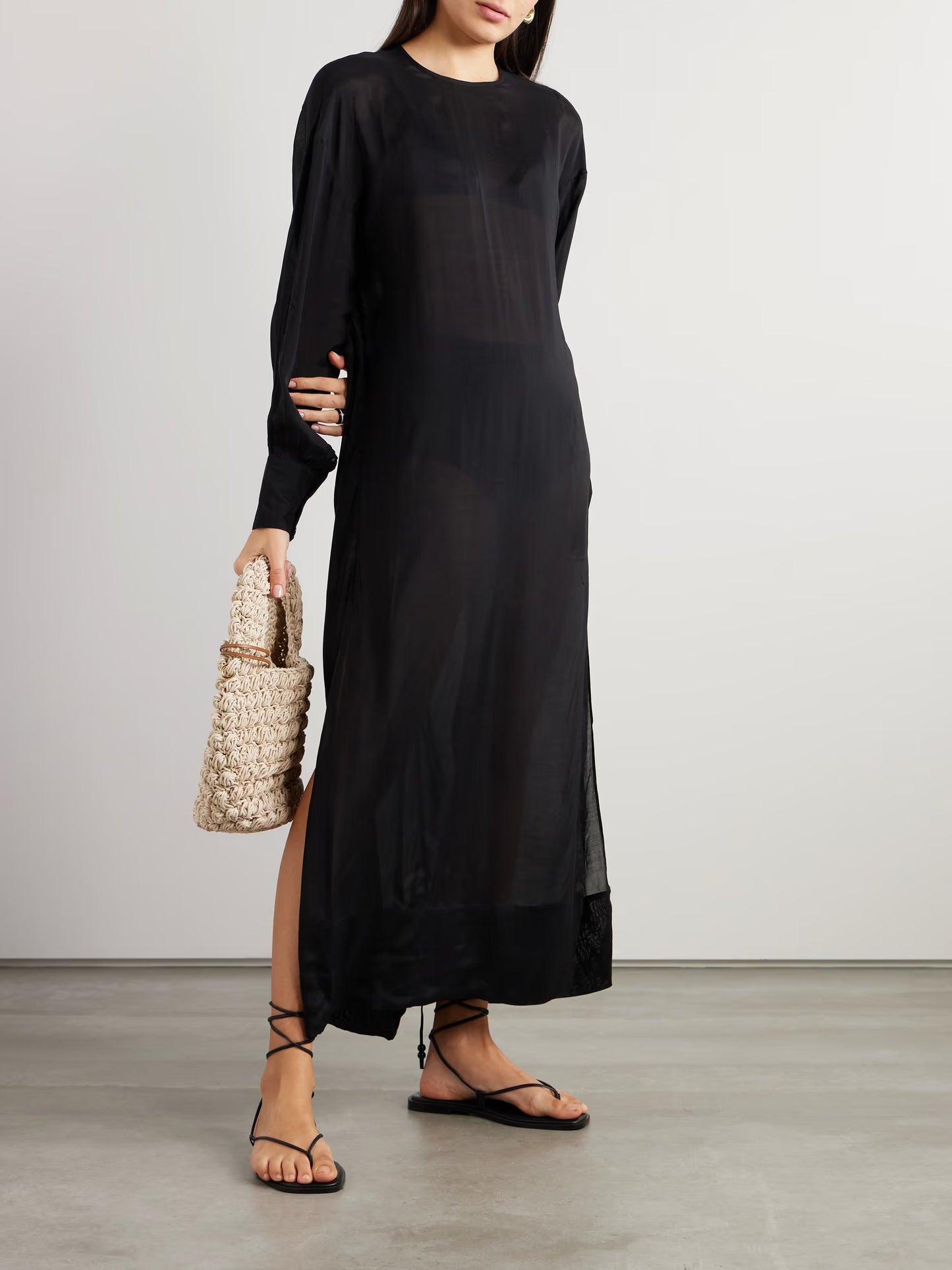 + NET SUSTAIN Cremona Knotted Open Back Voile Midi Dress