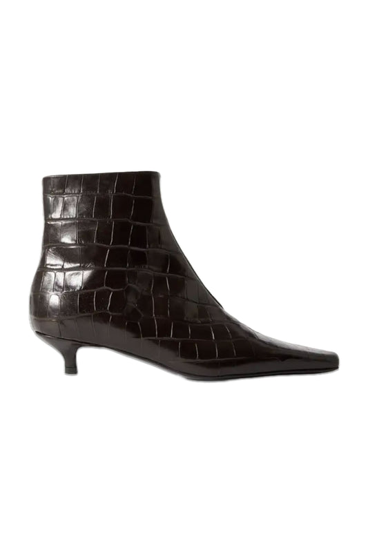 + NET SUSTAIN The Slim Croc-Effect Leather Ankle Boots