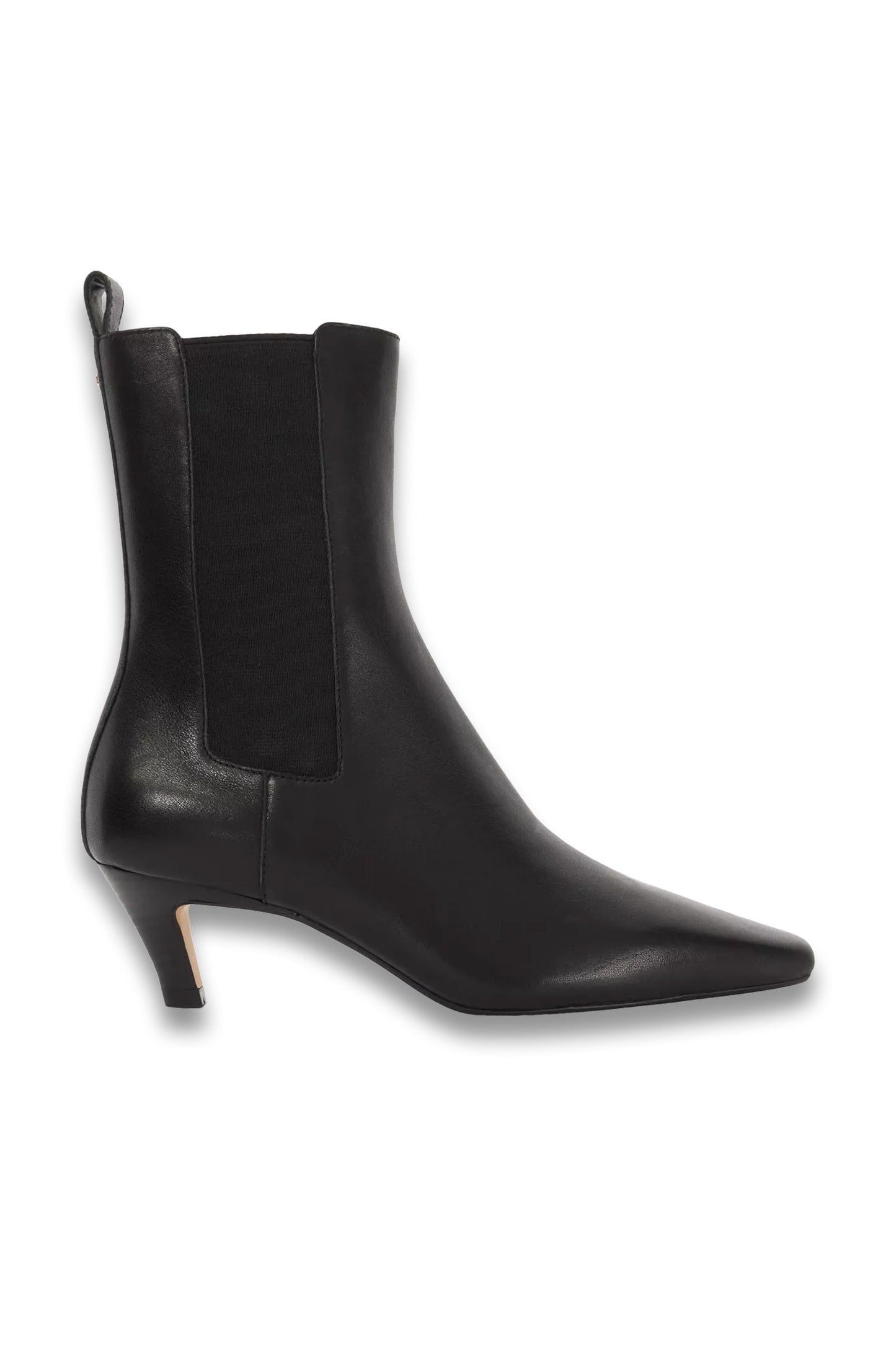 Dune Odele Leather Heeled Pointed Boots, Black