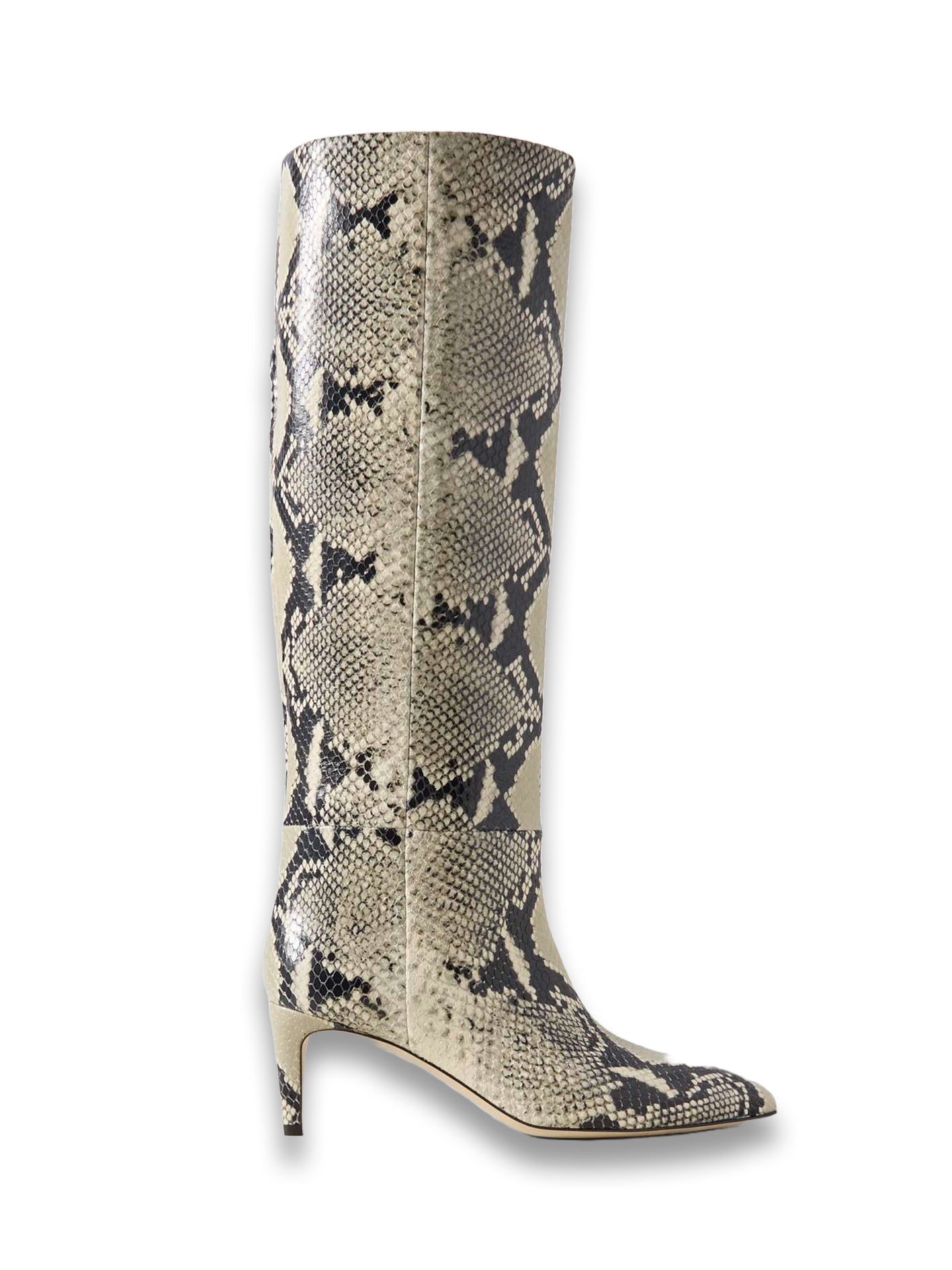 Stiletto Snake-Effect Leather Knee Boots