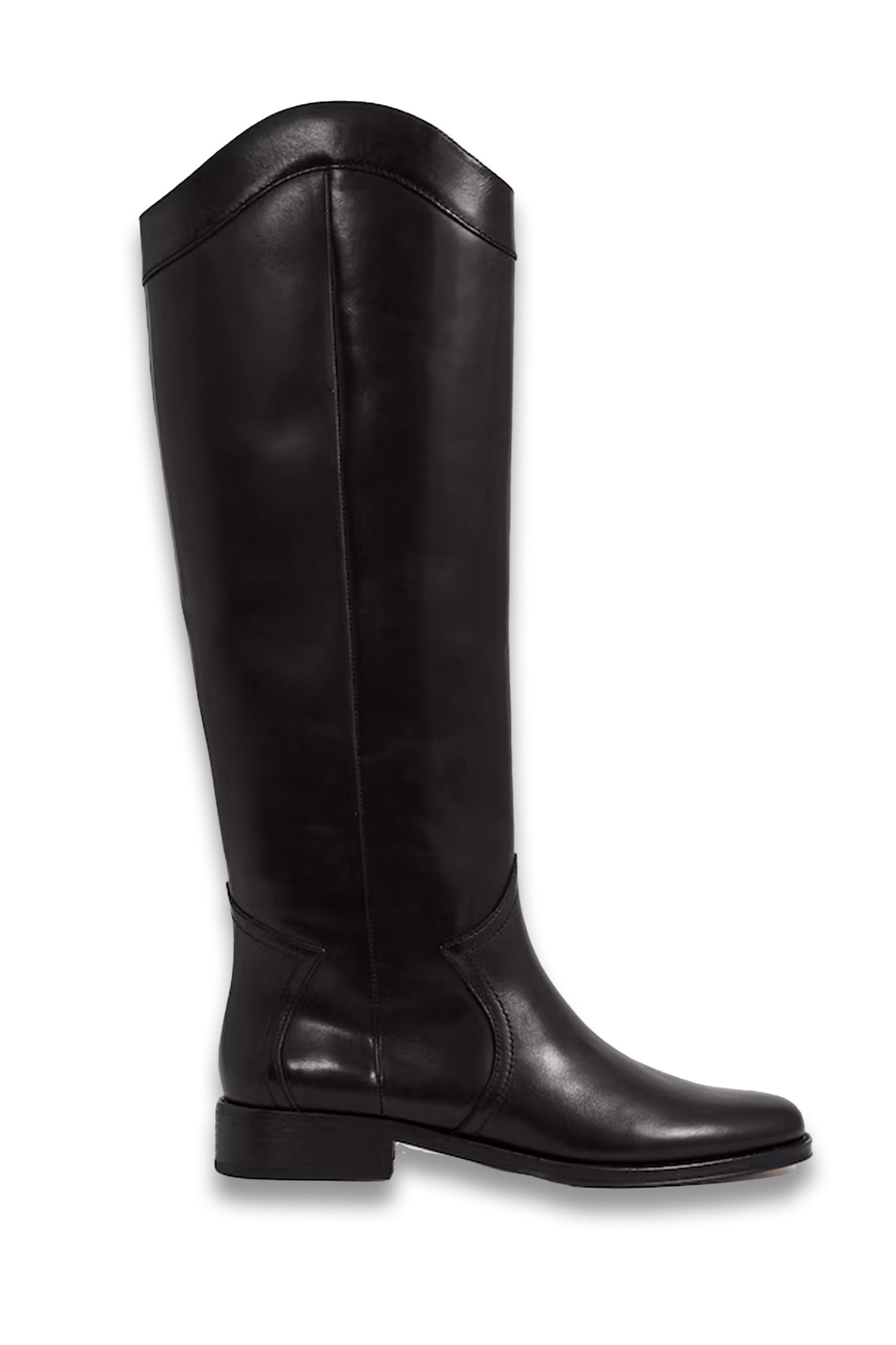 Paige Leather Knee-High Riding Boots in Black