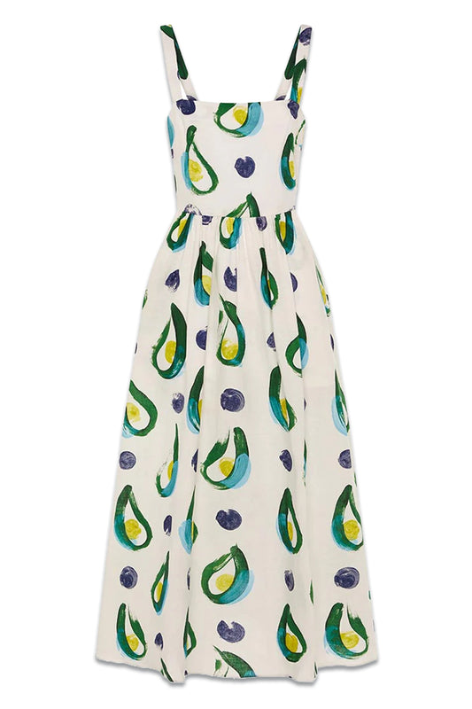 Ninet Linen Midi Dress Cala Green