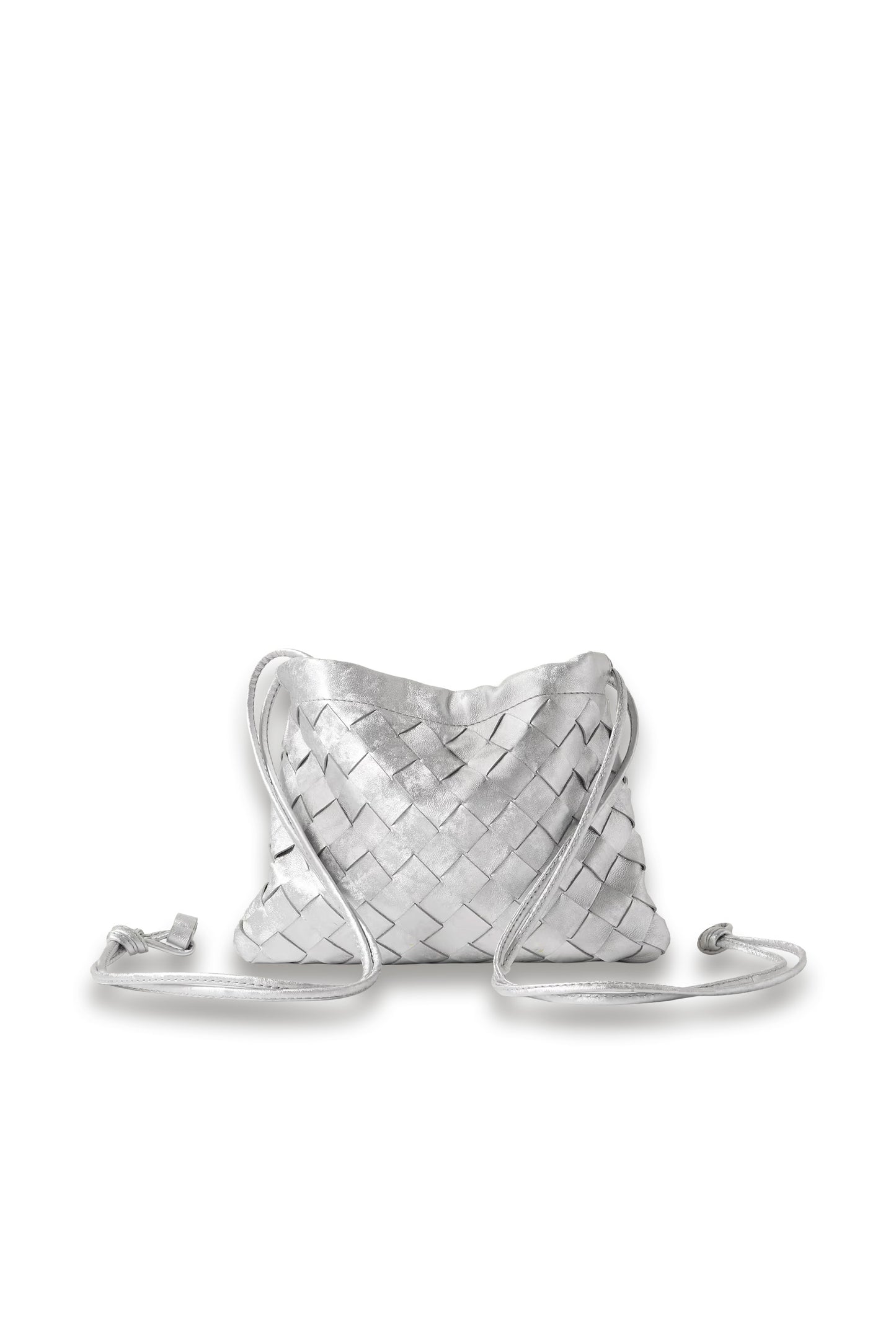 Intrecciato Metallic Leather Shoulder Bag