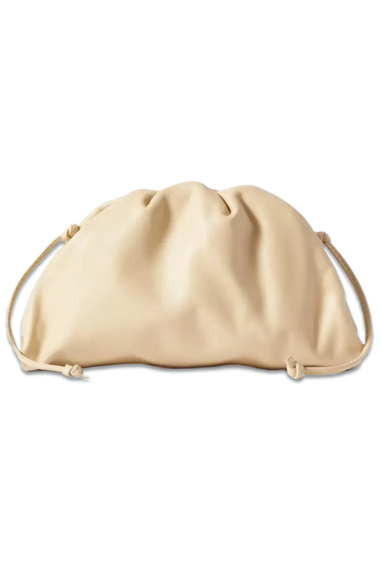 The Pouch Small Gathered Leather Clutch