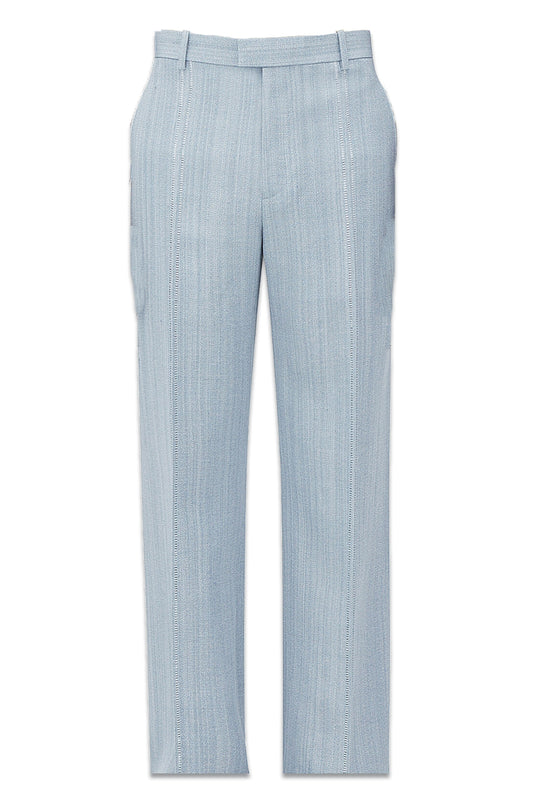Viscose Silk Trousers With Embroidered Detail