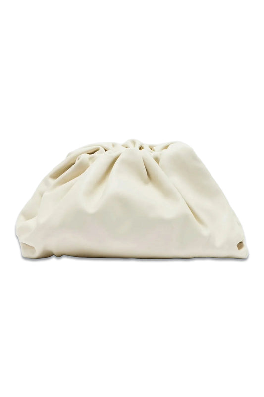 Pouch Large Leather Clutch Bag White
