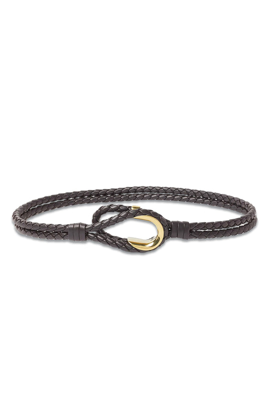 Intrecciato Leather Waist Belt