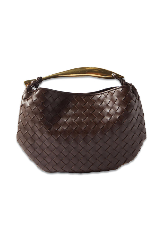 Sardine Metal-handle Intrecciato-leather Bag