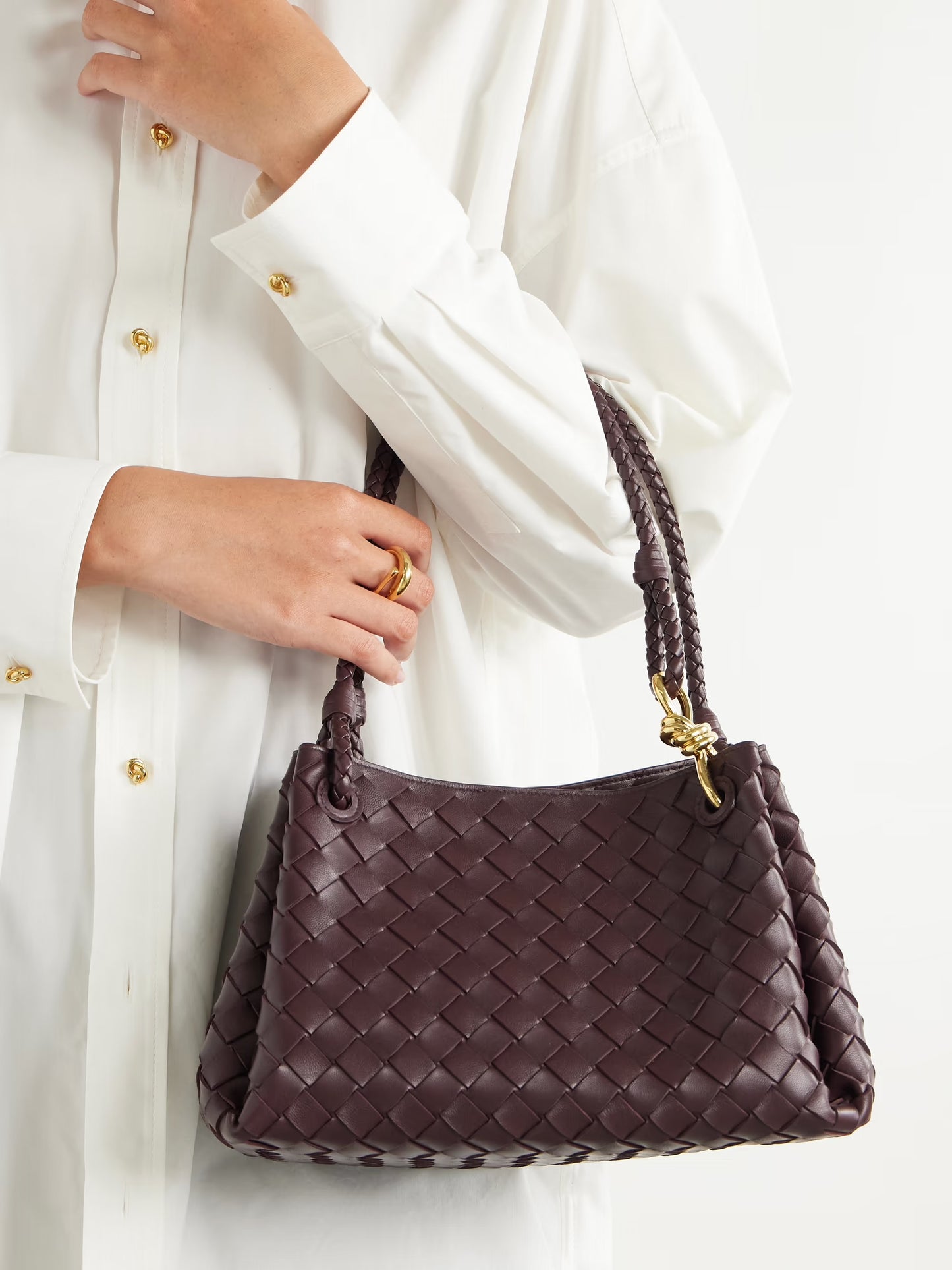 Parachute Intrecciato Leather Shoulder Bag