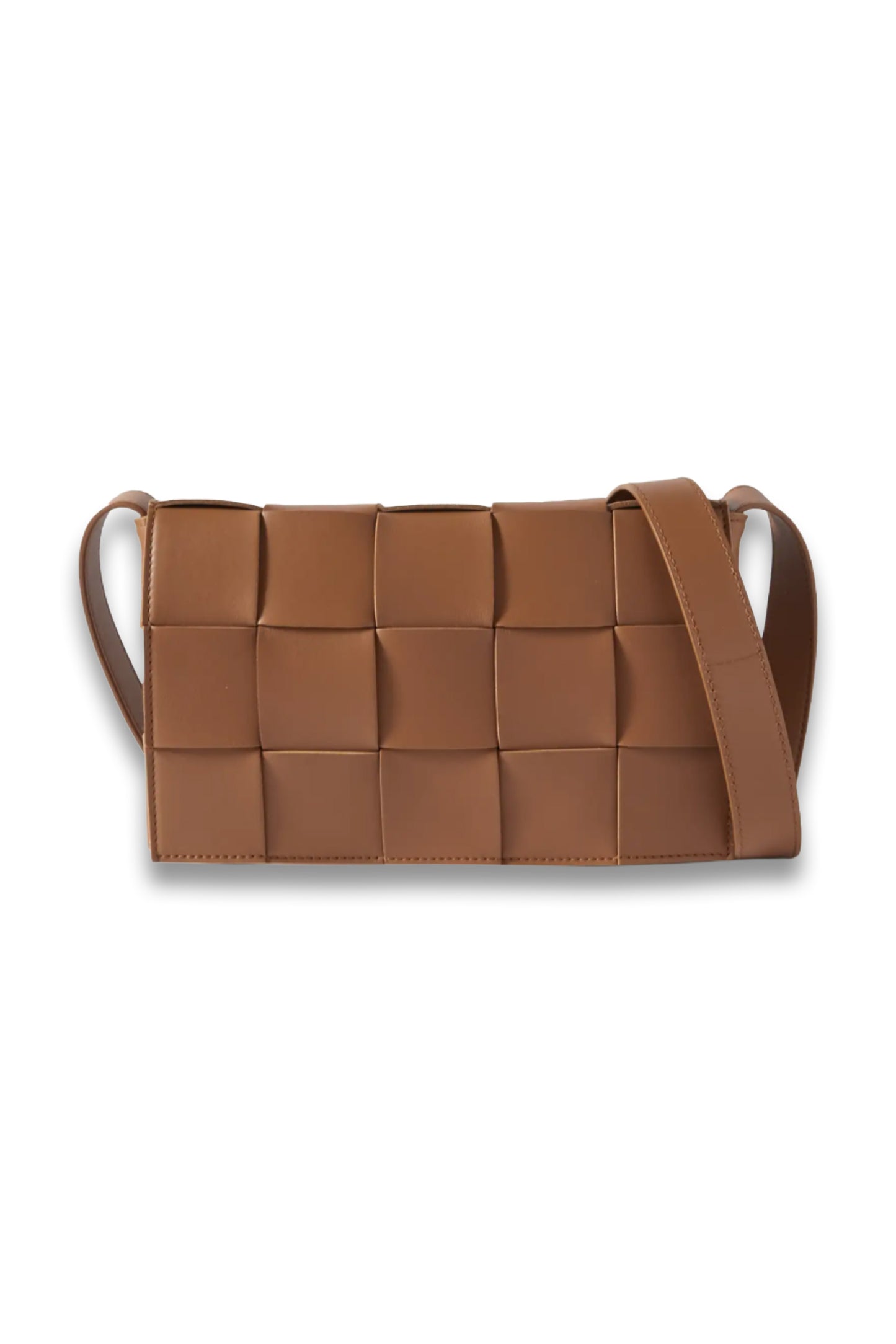 Cassette Medium Intrecciato Leather Shoulder Bag
