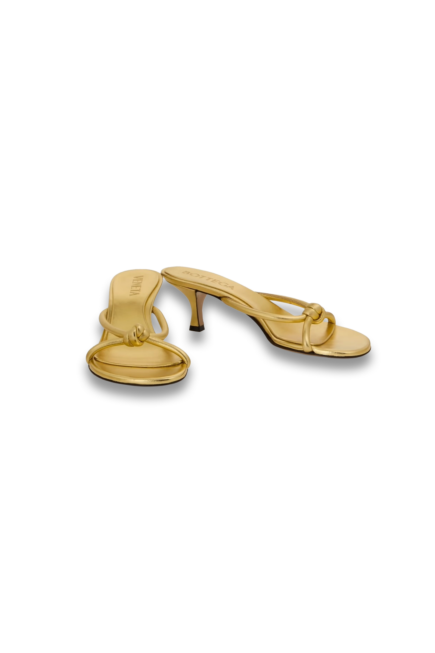 Blink Knotted Metallic Leather Mules