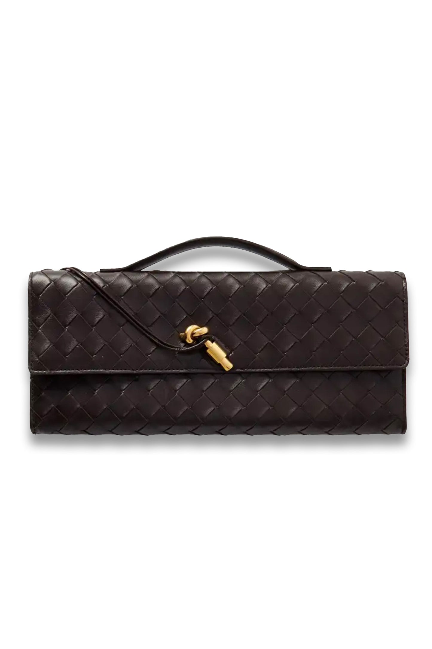 Long Andiamo intrecciato leather clutch