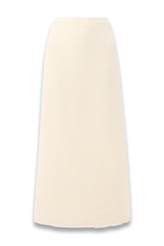 Ivory Lucie Boucle Pencil Midi Skirt