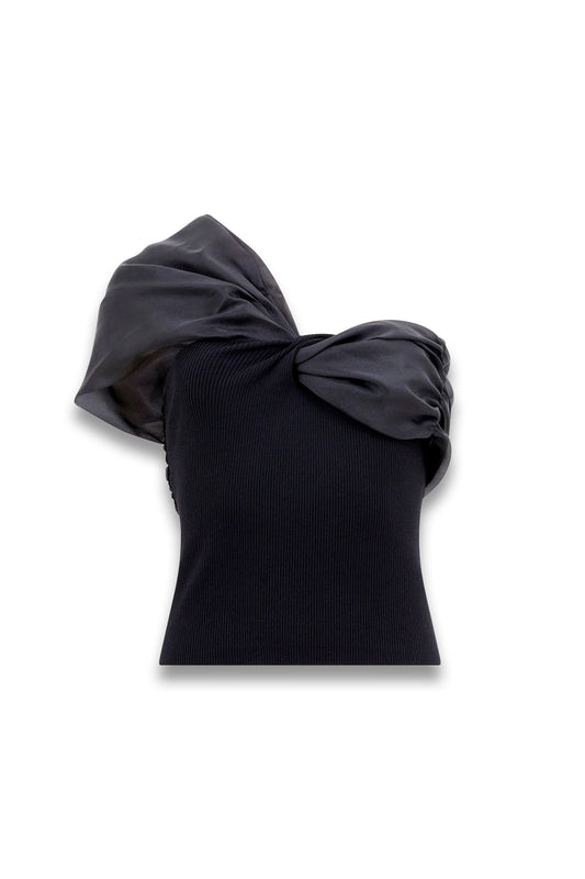 Noelani Asymmetrical Organza Off Shoulder Top