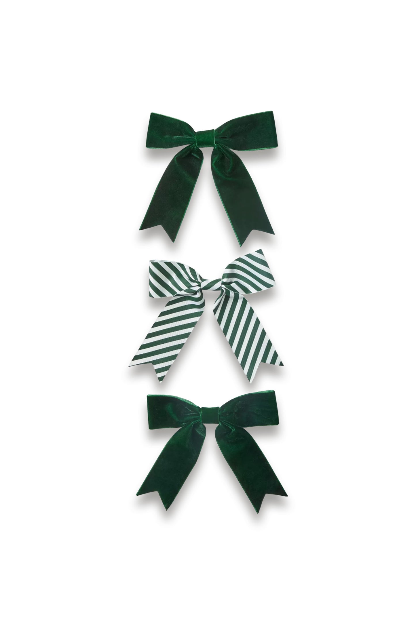 Gift Bows Set of 3 in Green/Stripe