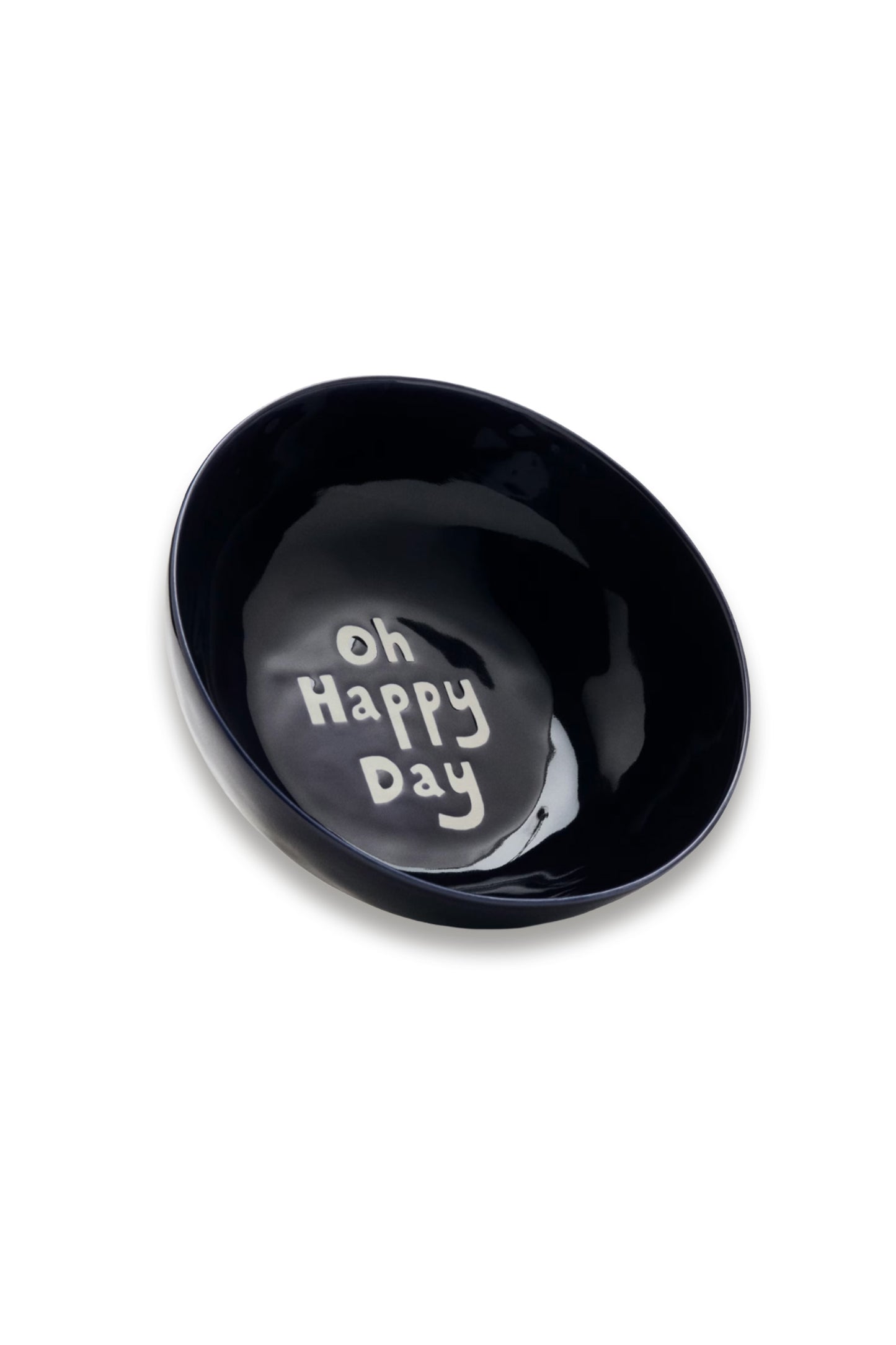 Ceramic Oh Happy Day Slogan Serving Bowl