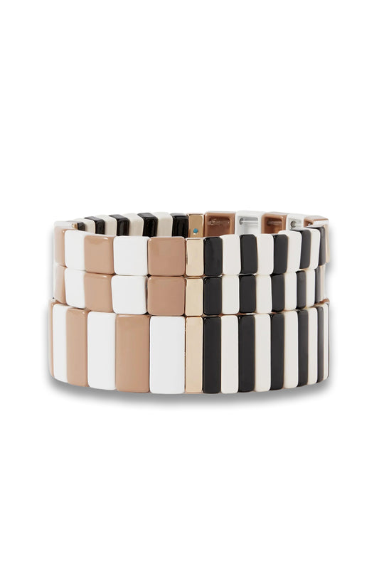 ROXANNE ASSOULIN Set of Three Gold-tone and Enamel Bracelets