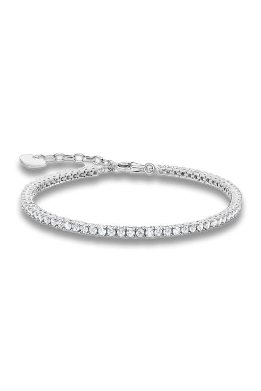 Tennis Bracelet With White Stones Silver