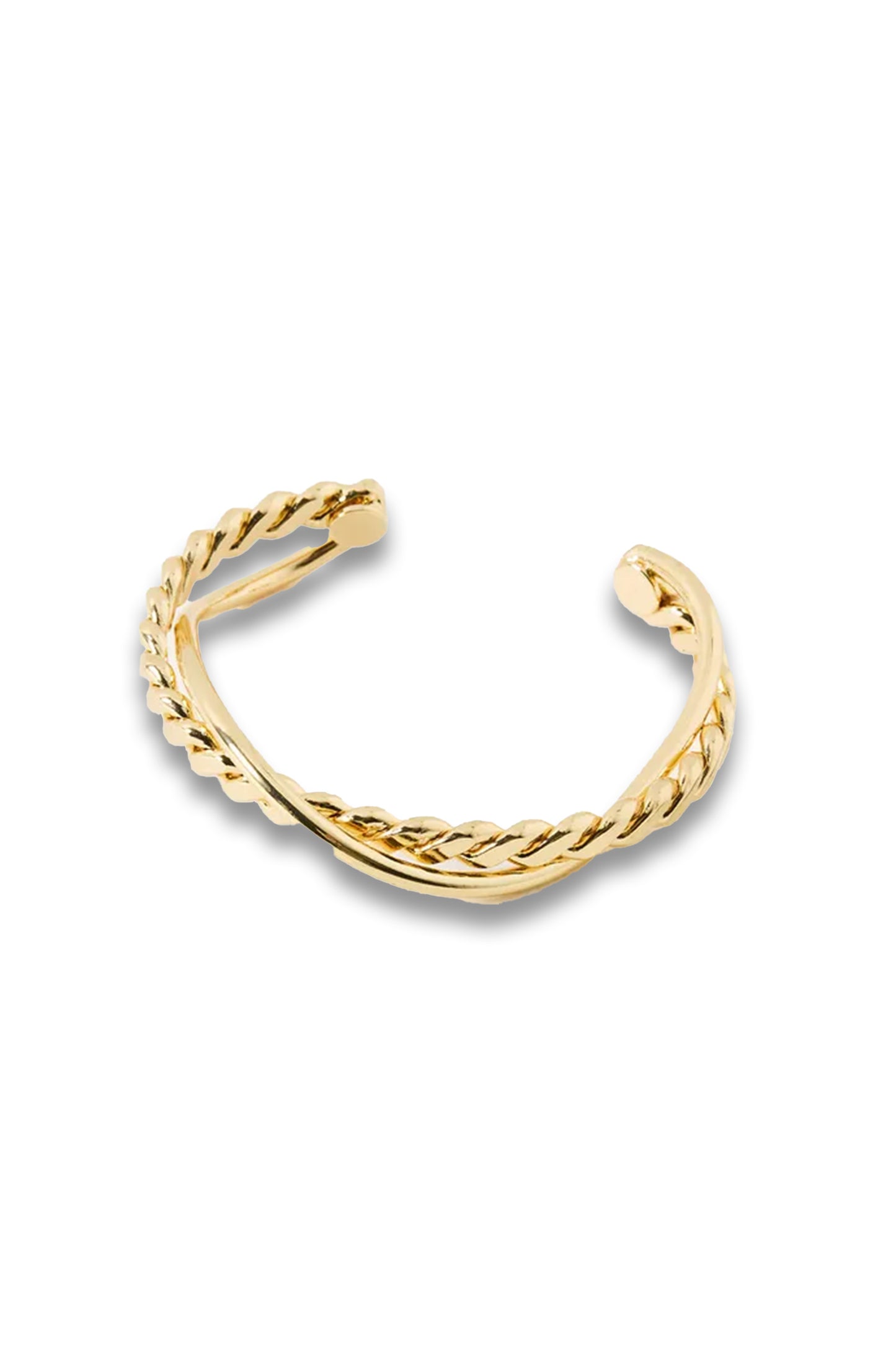 Jessie Twisted Cross Over Gold Tone Bangle
