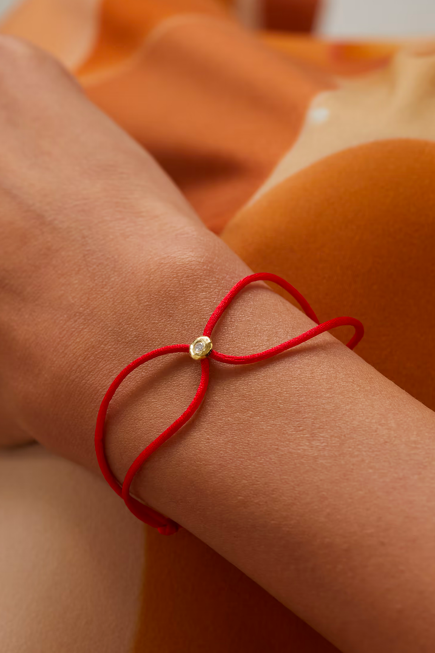 + NET SUSTAIN Parachute Nesting Gem 18-karat Recycled Gold, Diamond and Cord Bracelet