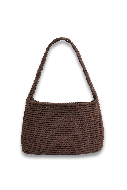 Chocolate Adaline Crochet Shoulder Bag