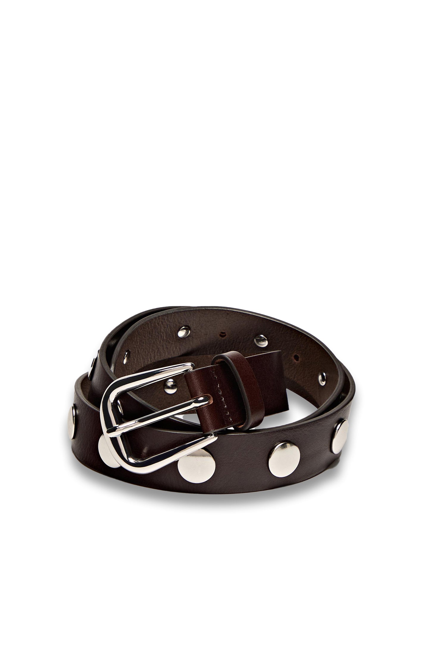 Studded nappa leather belt