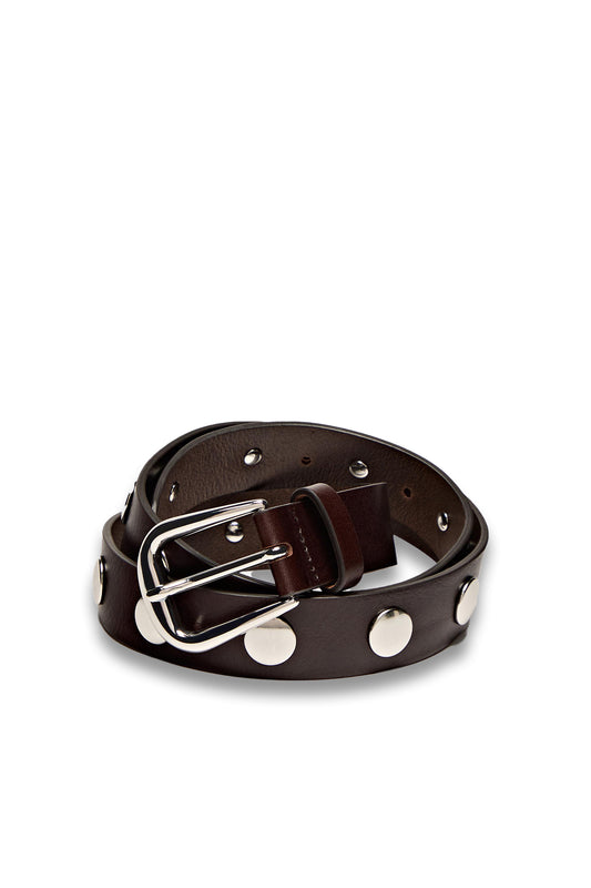 Studded nappa leather belt
