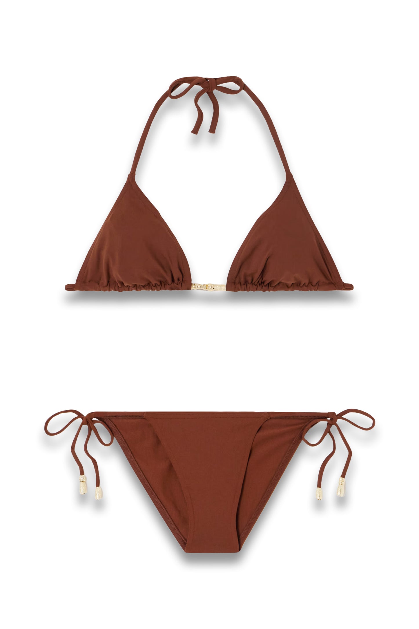 Bijoux Trésor Ephemere Embellished Triangle Bikini Top and Briefs