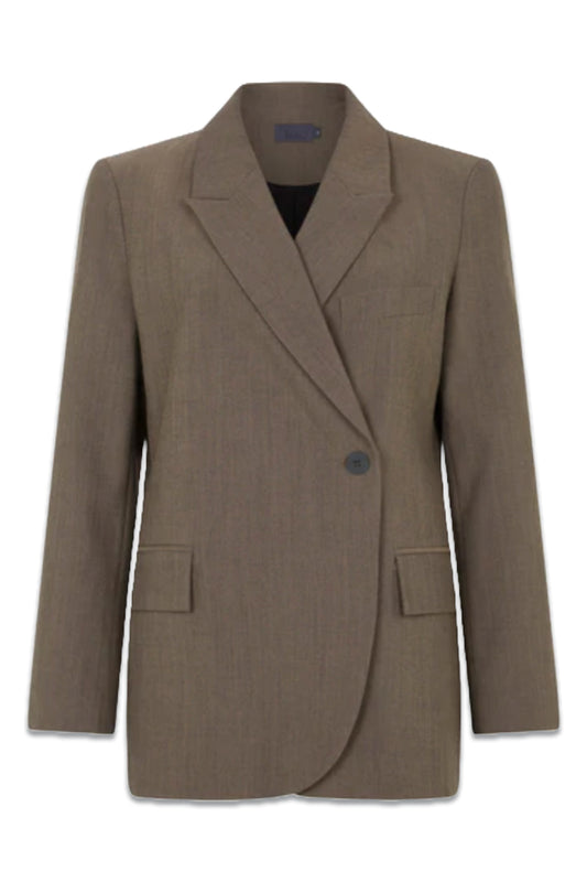 Brown Wool Blend Blazer