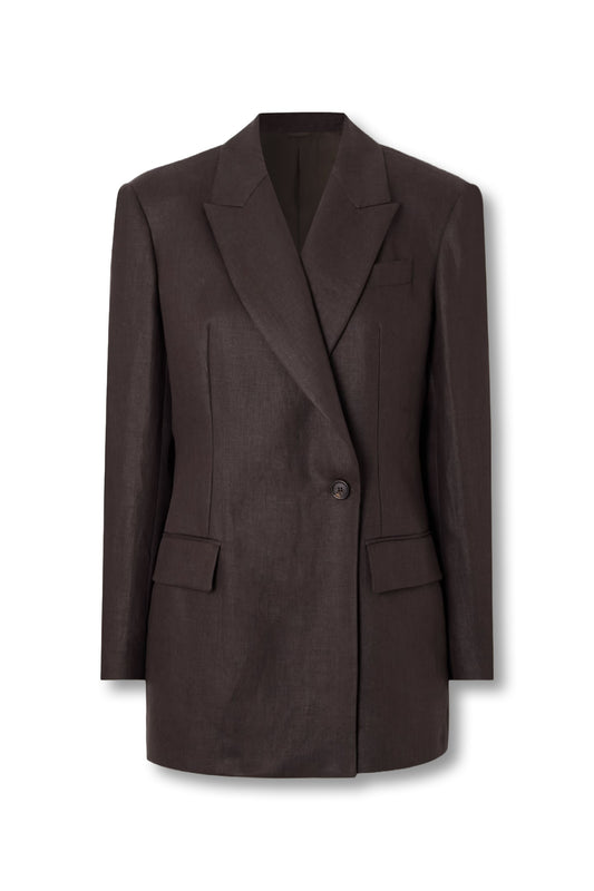 Double-breasted Linen Blazer